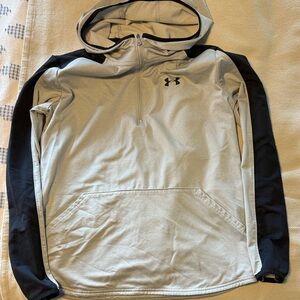 Under Armour Light Gray and Black Pullover youth XL